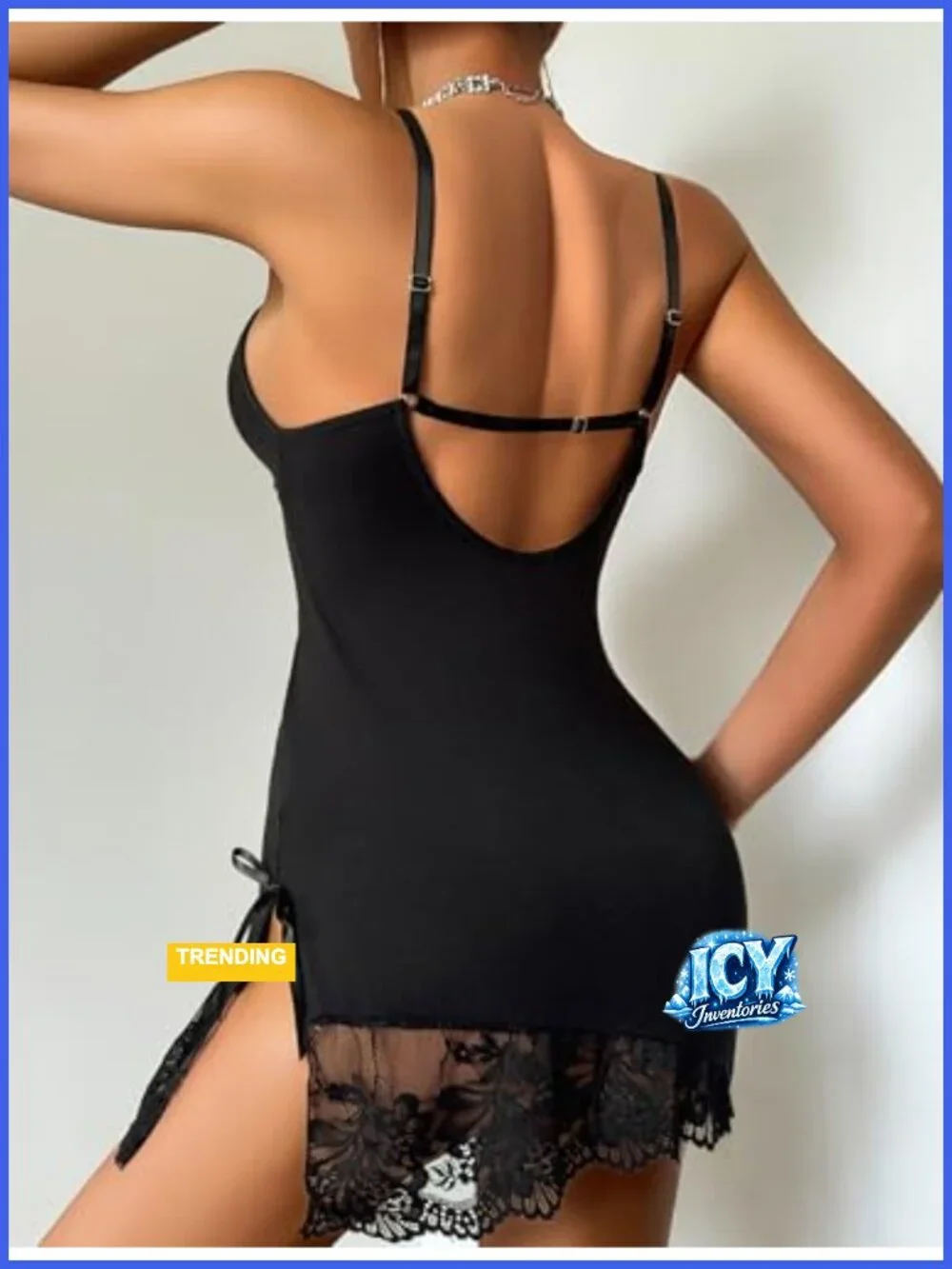 Women Lace Modal V Neck Chemise Nightgown